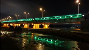 Устройство архитектурной подсветки искуственных сооружений